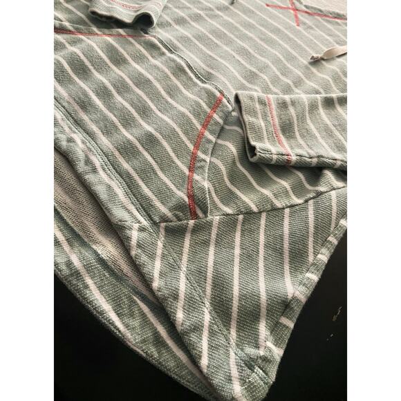 COLUMBIA PFG Green/White Stripe Soft Baja Hoodie Womens sz XL - Picture 4 of 9